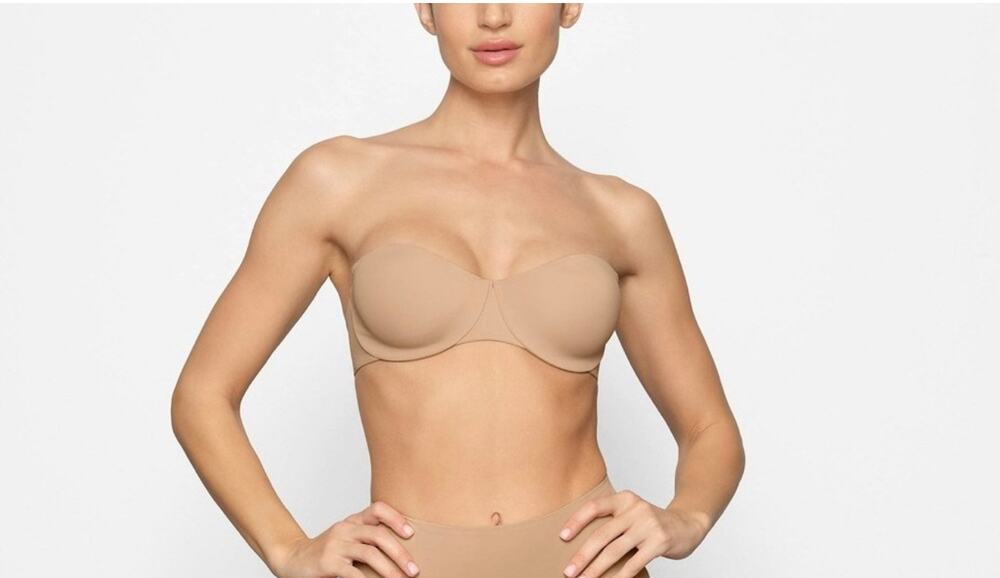 Skims smoothing intimates unlined strapless bra clay 42DD